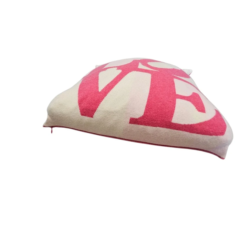 Rani Arabella Cashmere Throw Pillow LOVE Down‎ Italy Luxury 21x21 Pink Limited